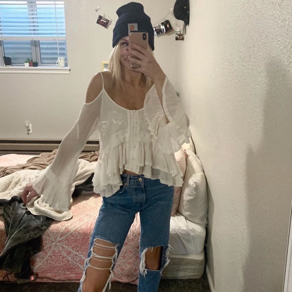 White Free People Top